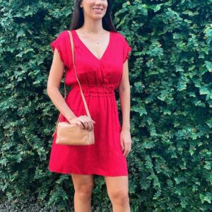 Vestido viscose acetinado P e PP com elástico na cintura
