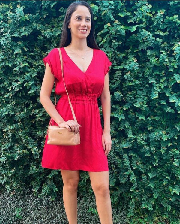 Vestido viscose acetinado P e PP com elástico na cintura